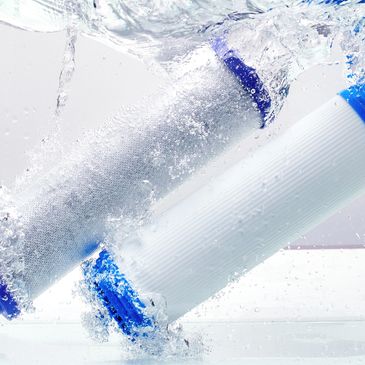 Water filters submerged in water